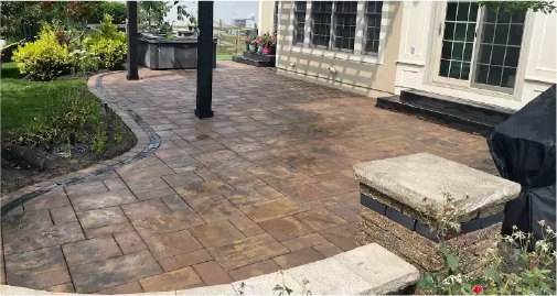 backyard paver patio installation outdoor living
