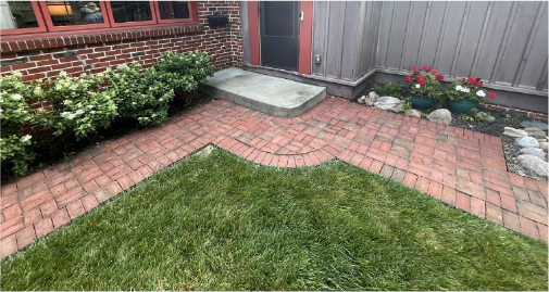 brick front walkway entry paver path